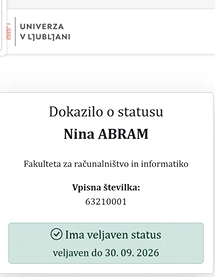 Dokazilo o vpisu študenta na UL
